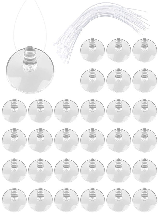 LUSTRIB 30 Pcs Aquarium Suction Cups with 30 Pcs Adjustable Zip Ties Set, Clear Fish Tank Suction Cups Without Hooks, Small Suction Cups for Aquarium Fish Tank Decoration Moss Shrimp Nest Reptile Hammocks - Image 1